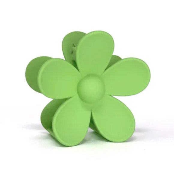 NWT Oversized Flower Power Green Hair Claw Clip - Picture 7 of 7